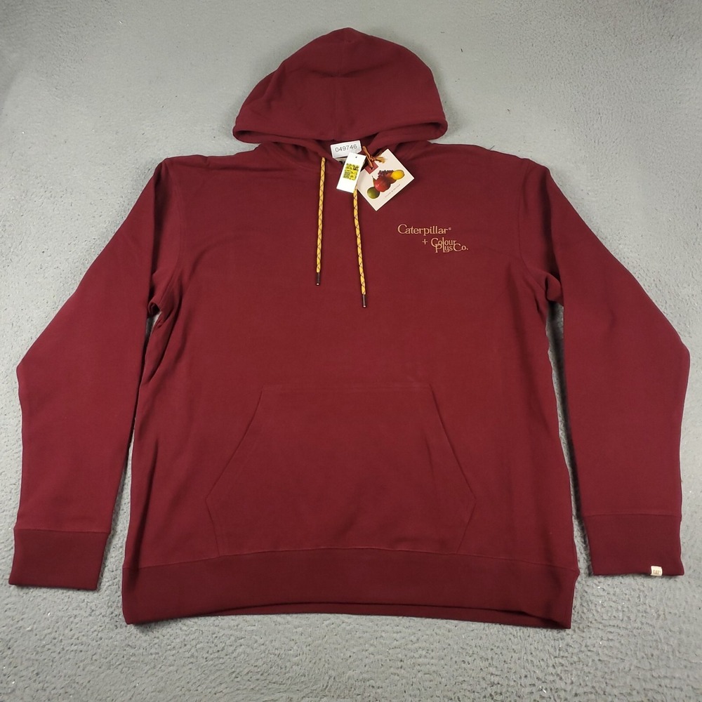 CAT X Colour Plus Co Sweater Mens Size XL Red Caterpillar Hoodie Sweatshirt